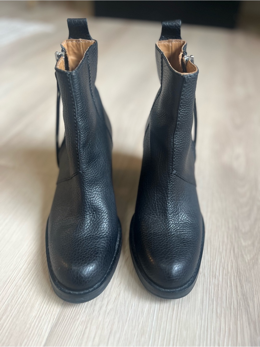 Acne Studios Pistol Ankle Boots Women's Black Leather Zip Size 37
